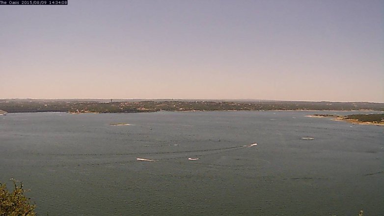 Lake Travis webcam, August 9, 2015 1:40 PM CT