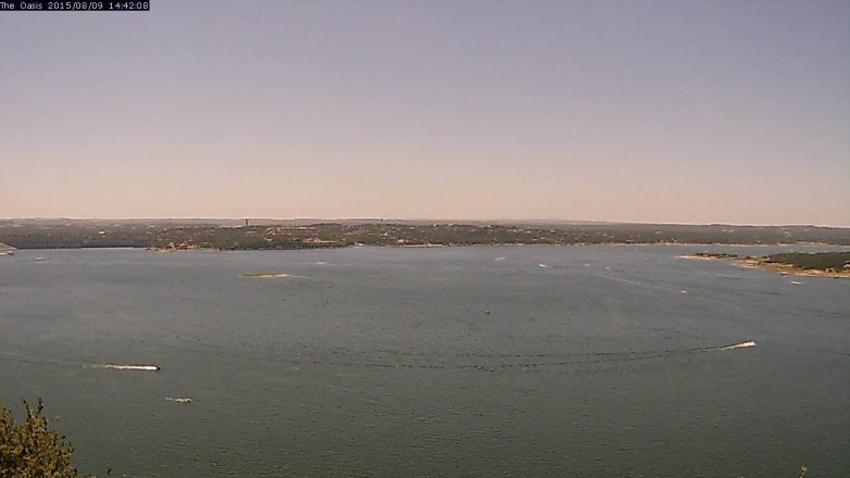 Lake Travis webcam, August 9, 2015 1:50 PM CT