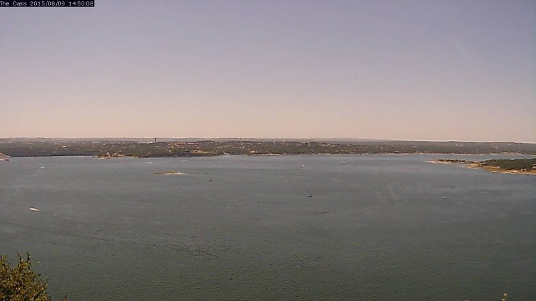 Lake Travis webcam, August 9, 2015 1:55 PM CT