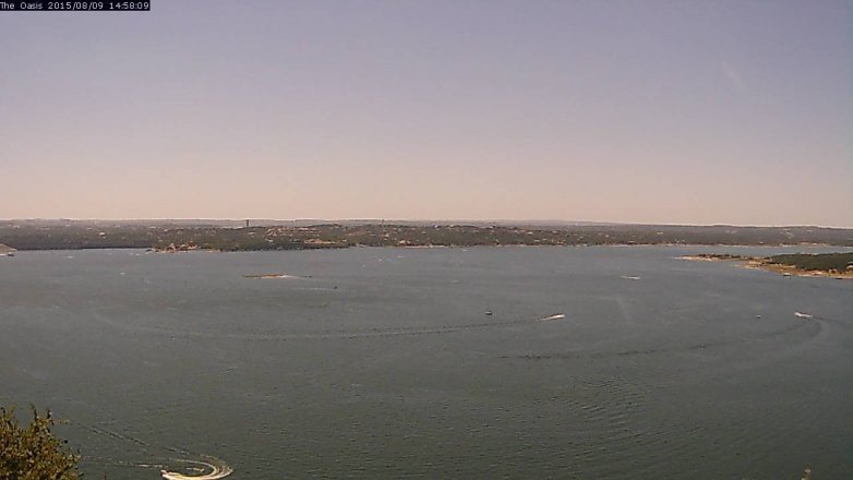 Lake Travis webcam, August 9, 2015 2:05 PM CT