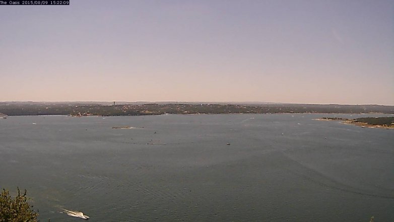 Lake Travis webcam, August 9, 2015 2:30 PM CT