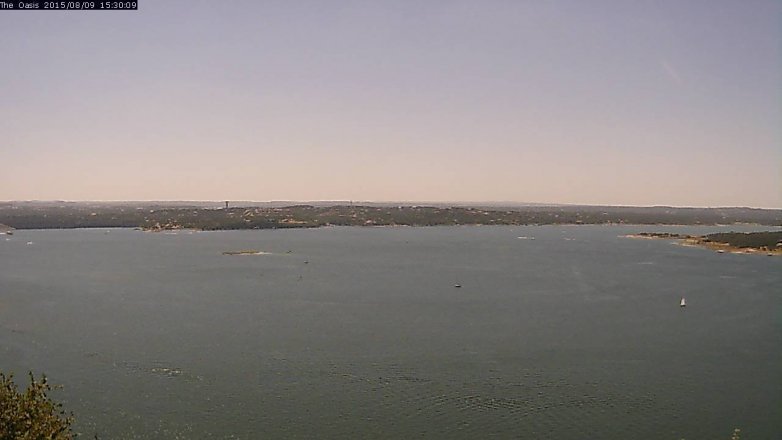 Lake Travis webcam, August 9, 2015 2:35 PM CT