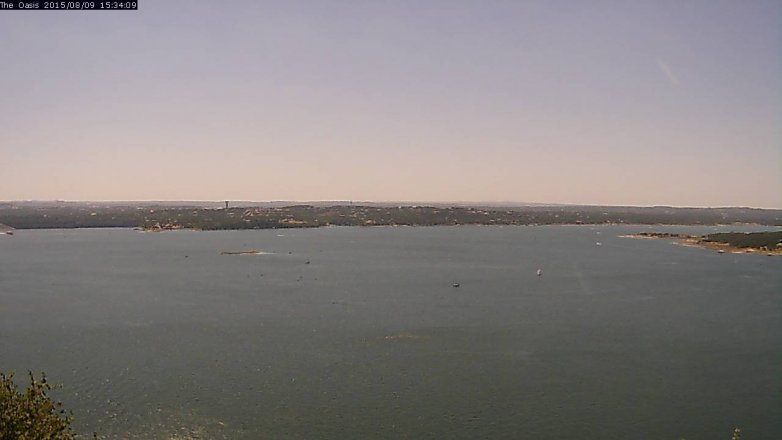 Lake Travis webcam, August 9, 2015 2:40 PM CT