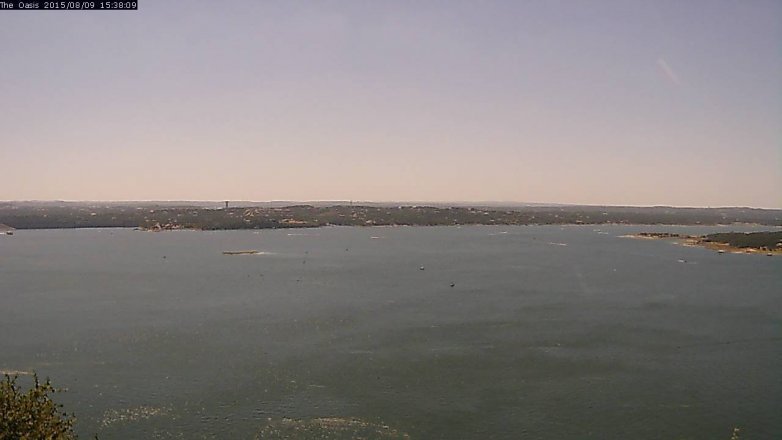 Lake Travis webcam, August 9, 2015 2:45 PM CT