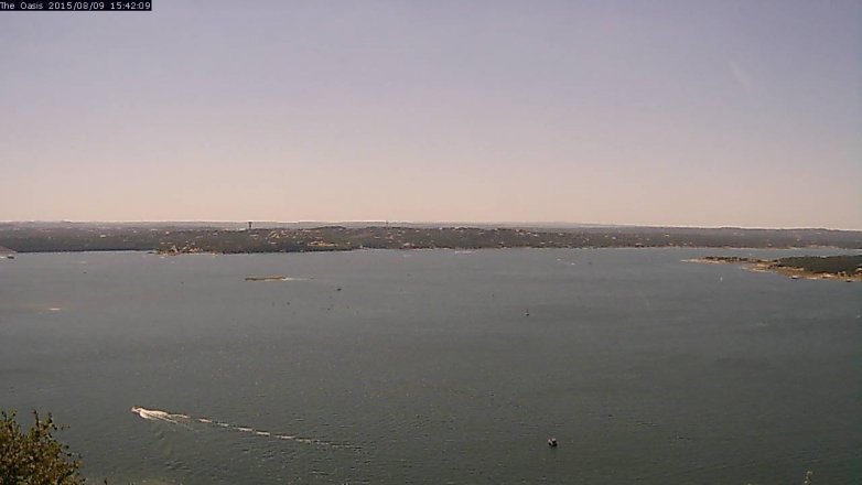 Lake Travis webcam, August 9, 2015 2:50 PM CT