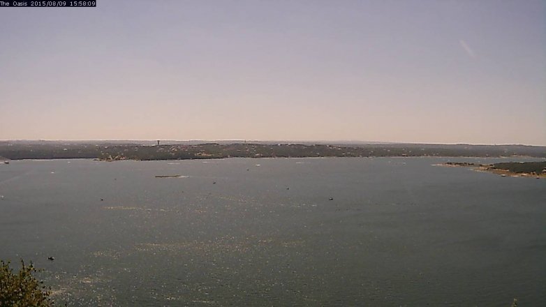 Lake Travis webcam, August 9, 2015 3:05 PM CT