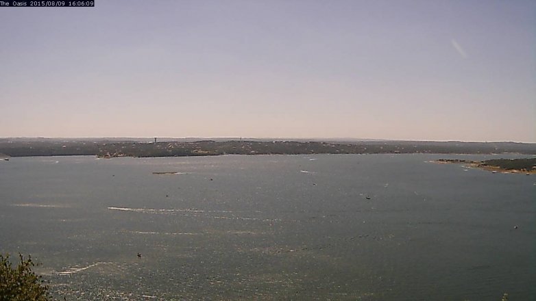 Lake Travis webcam, August 9, 2015 3:15 PM CT