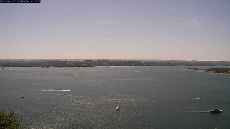 Lake Travis webcam, August 9, 2015 3:20 PM CT