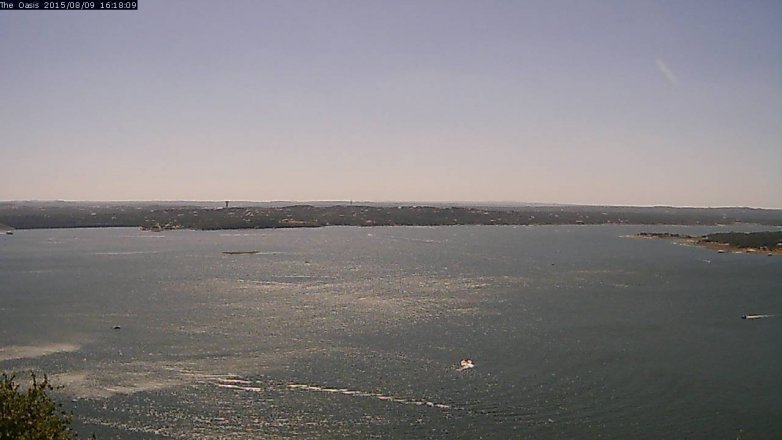 Lake Travis webcam, August 9, 2015 3:25 PM CT