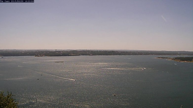 Lake Travis webcam, August 9, 2015 3:30 PM CT