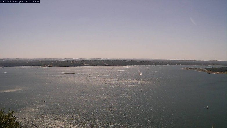 Lake Travis webcam, August 9, 2015 3:40 PM CT