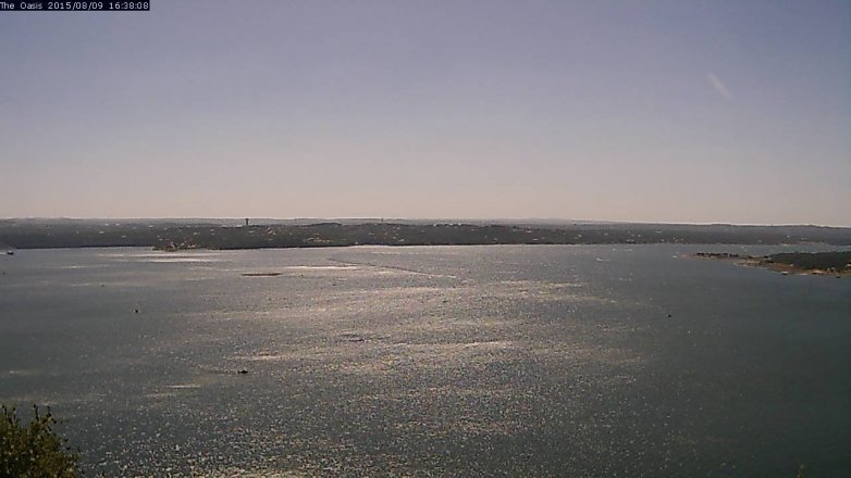 Lake Travis webcam, August 9, 2015 3:45 PM CT