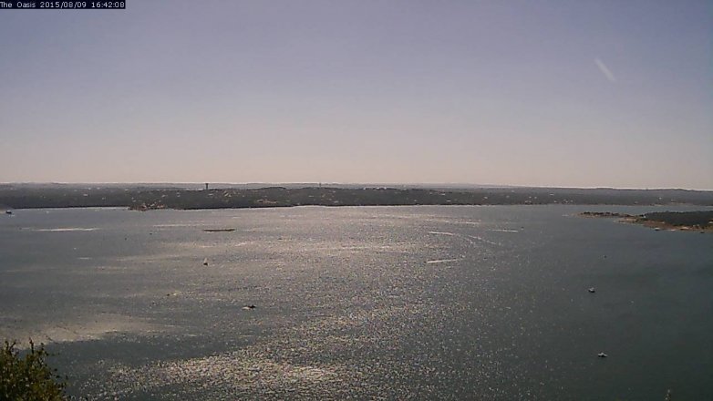Lake Travis webcam, August 9, 2015 3:50 PM CT