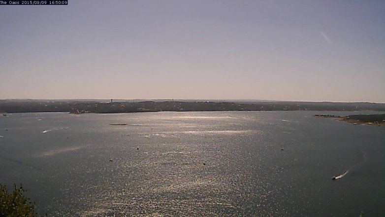 Lake Travis webcam, August 9, 2015 3:55 PM CT