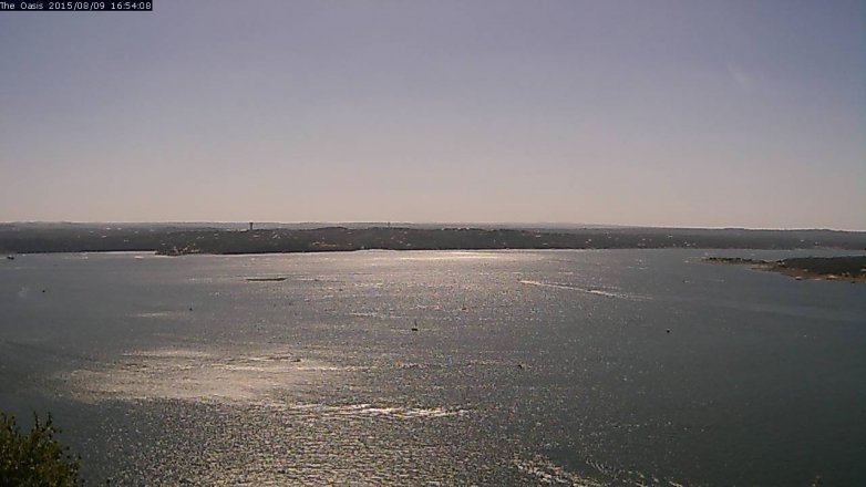 Lake Travis webcam, August 9, 2015 4:00 PM CT
