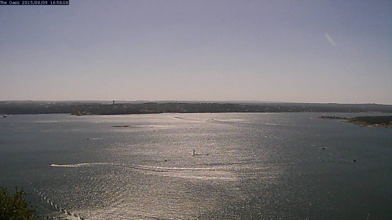 Lake Travis webcam, August 9, 2015 4:05 PM CT
