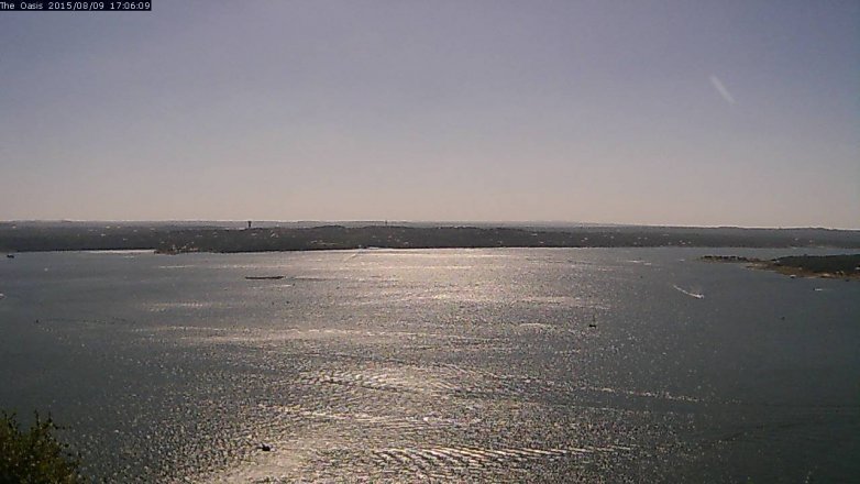 Lake Travis webcam, August 9, 2015 4:10 PM CT