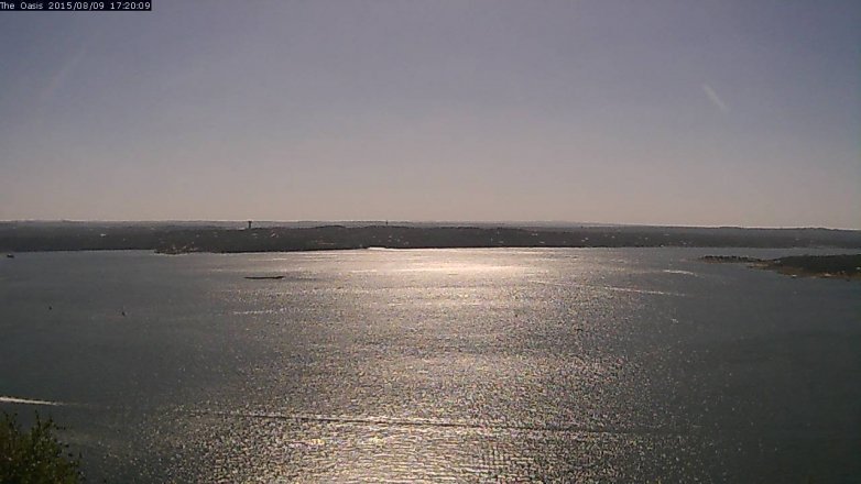 Lake Travis webcam, August 9, 2015 4:25 PM CT