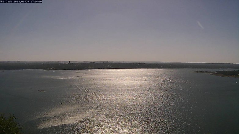 Lake Travis webcam, August 9, 2015 4:30 PM CT