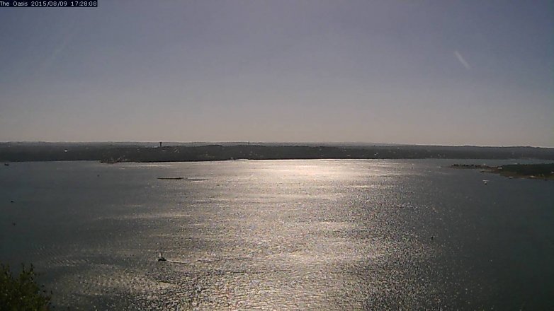 Lake Travis webcam, August 9, 2015 4:35 PM CT