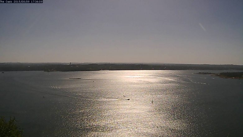 Lake Travis webcam, August 9, 2015 4:40 PM CT