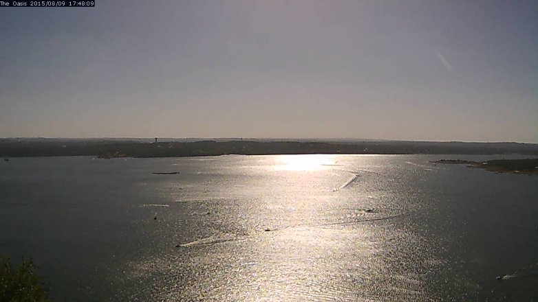 Lake Travis webcam, August 9, 2015 4:55 PM CT