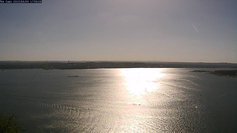 Lake Travis webcam, August 9, 2015 5:05 PM CT