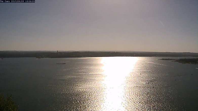 Lake Travis webcam, August 9, 2015 5:10 PM CT