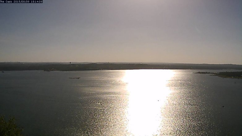 Lake Travis webcam, August 9, 2015 5:20 PM CT