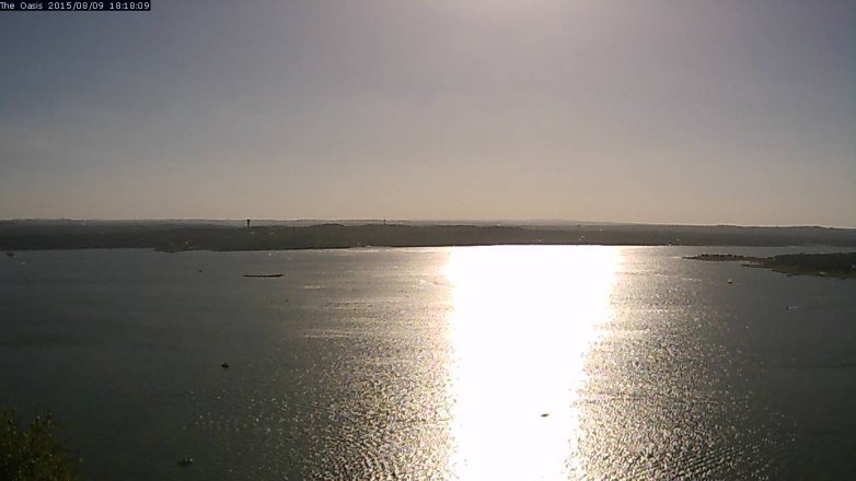 Lake Travis webcam, August 9, 2015 5:25 PM CT