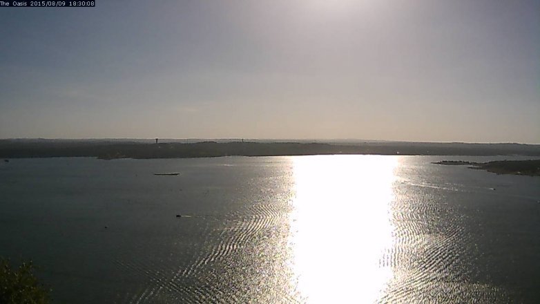 Lake Travis webcam, August 9, 2015 5:35 PM CT