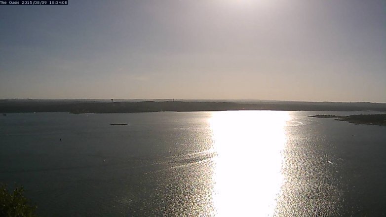 Lake Travis webcam, August 9, 2015 5:40 PM CT