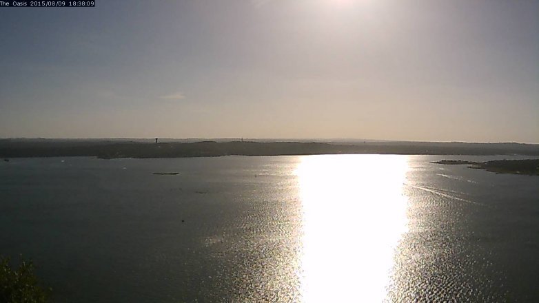 Lake Travis webcam, August 9, 2015 5:45 PM CT