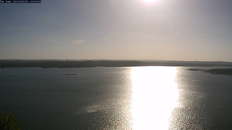 Lake Travis webcam, August 9, 2015 5:50 PM CT