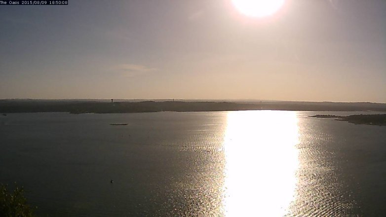 Lake Travis webcam, August 9, 2015 5:55 PM CT