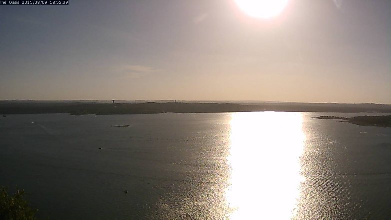 Lake Travis webcam, August 9, 2015 6:00 PM CT