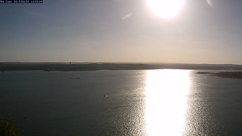 Lake Travis webcam, August 9, 2015 6:05 PM CT