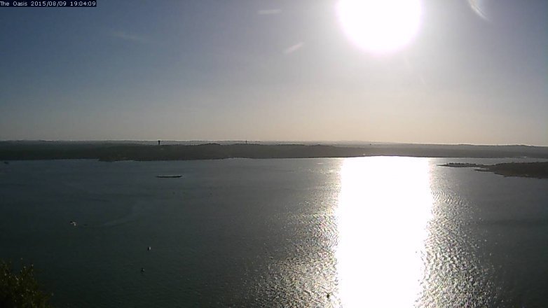 Lake Travis webcam, August 9, 2015 6:10 PM CT