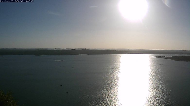 Lake Travis webcam, August 9, 2015 6:15 PM CT