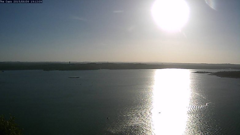Lake Travis webcam, August 9, 2015 6:20 PM CT