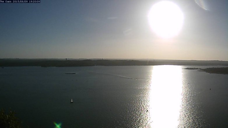 Lake Travis webcam, August 9, 2015 6:25 PM CT