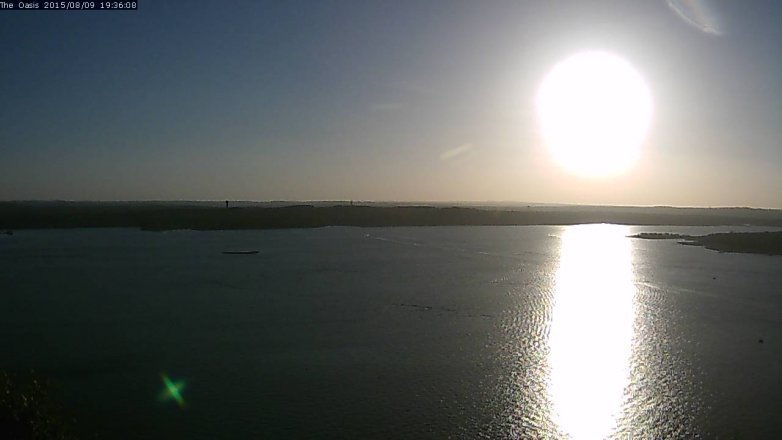 Lake Travis webcam, August 9, 2015 6:40 PM CT