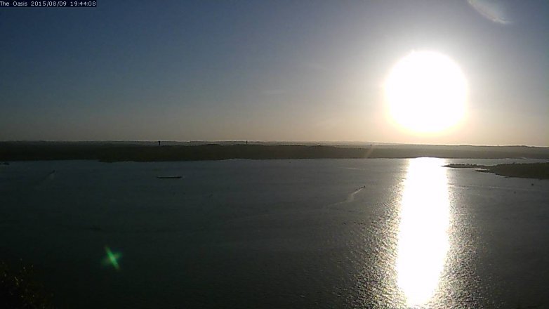 Lake Travis webcam, August 9, 2015 6:50 PM CT