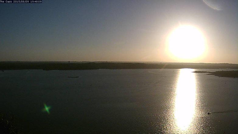 Lake Travis webcam, August 9, 2015 6:55 PM CT