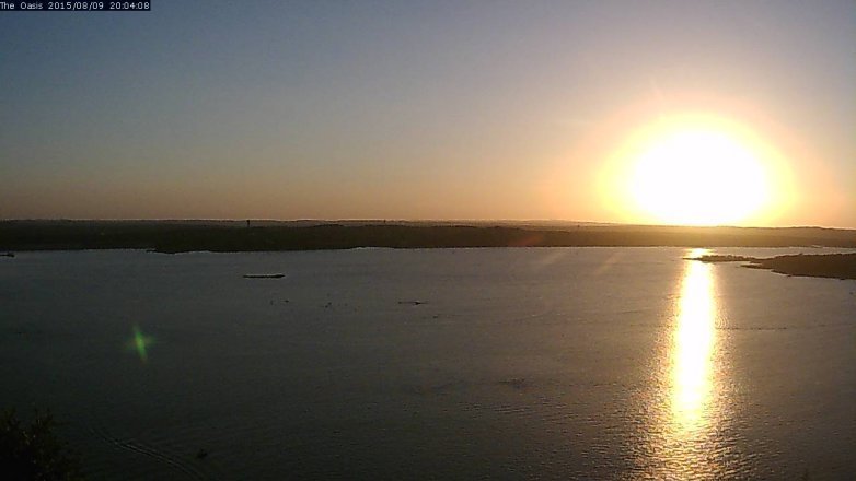 Lake Travis webcam, August 9, 2015 7:10 PM CT
