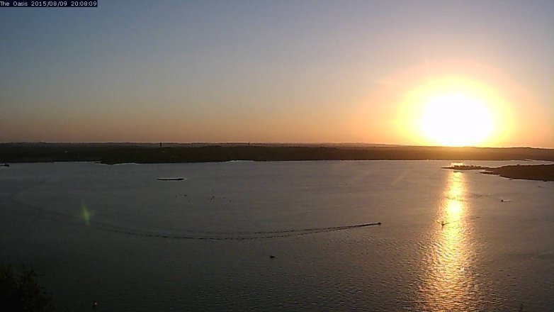 Lake Travis webcam, August 9, 2015 7:15 PM CT