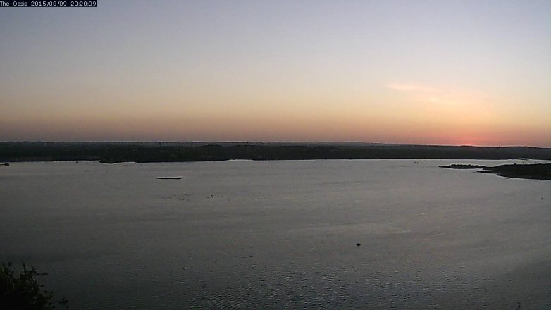Lake Travis webcam, August 9, 2015 7:25 PM CT