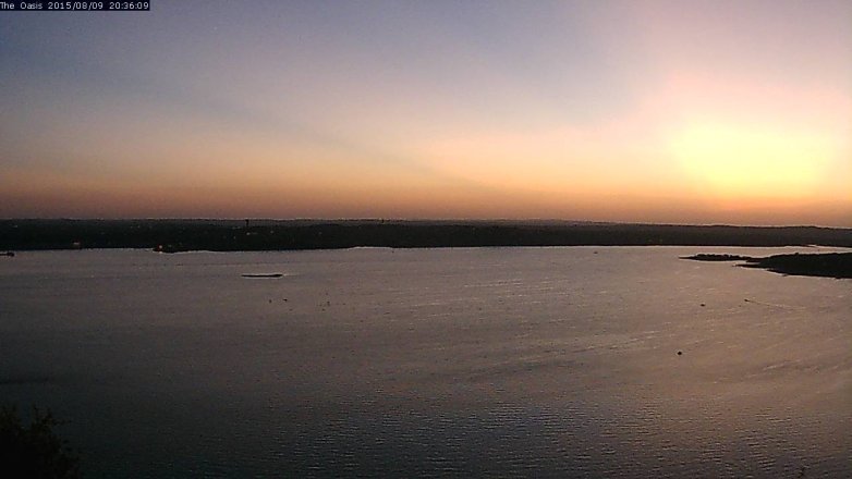 Lake Travis webcam, August 9, 2015 7:40 PM CT