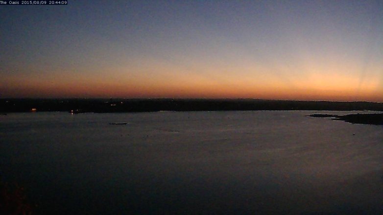 Lake Travis webcam, August 9, 2015 7:50 PM CT