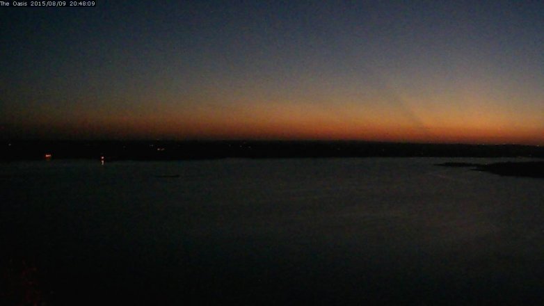 Lake Travis webcam, August 9, 2015 7:55 PM CT